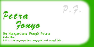 petra fonyo business card