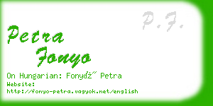 petra fonyo business card